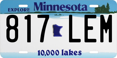 MN license plate 817LEM