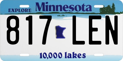 MN license plate 817LEN