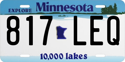 MN license plate 817LEQ