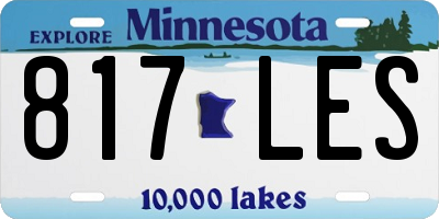 MN license plate 817LES
