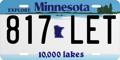 MN license plate 817LET