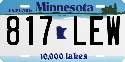 MN license plate 817LEW