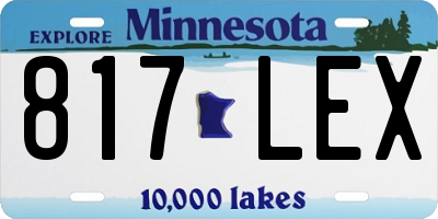 MN license plate 817LEX