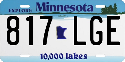 MN license plate 817LGE