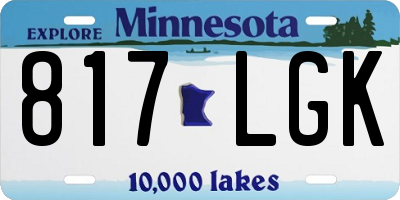 MN license plate 817LGK