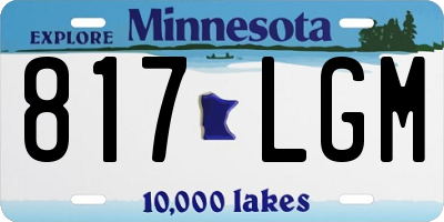 MN license plate 817LGM