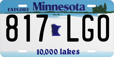 MN license plate 817LGO