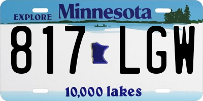 MN license plate 817LGW