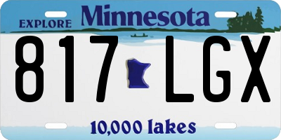 MN license plate 817LGX
