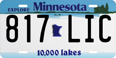 MN license plate 817LIC