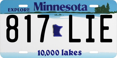 MN license plate 817LIE