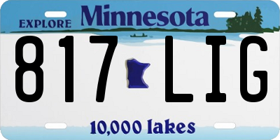 MN license plate 817LIG