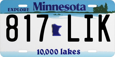 MN license plate 817LIK