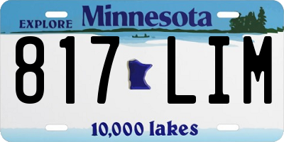 MN license plate 817LIM