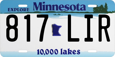 MN license plate 817LIR