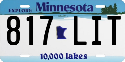 MN license plate 817LIT