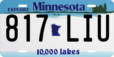 MN license plate 817LIU