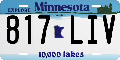 MN license plate 817LIV