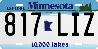 MN license plate 817LIZ