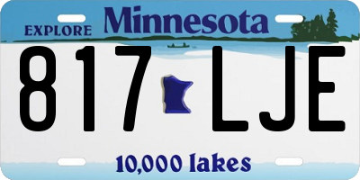 MN license plate 817LJE