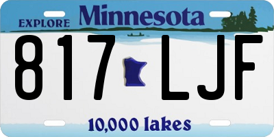 MN license plate 817LJF