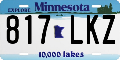 MN license plate 817LKZ