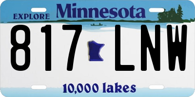 MN license plate 817LNW