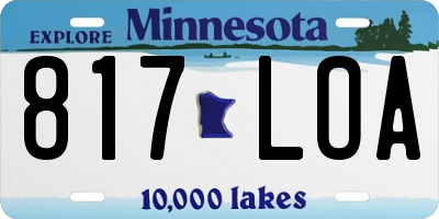 MN license plate 817LOA