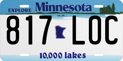 MN license plate 817LOC