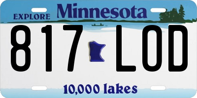 MN license plate 817LOD