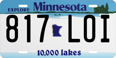 MN license plate 817LOI