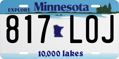 MN license plate 817LOJ