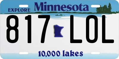 MN license plate 817LOL