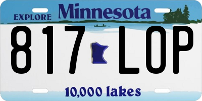 MN license plate 817LOP