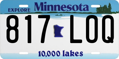 MN license plate 817LOQ