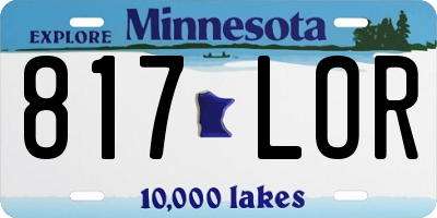 MN license plate 817LOR