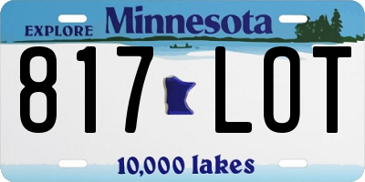 MN license plate 817LOT