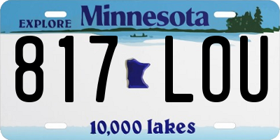 MN license plate 817LOU