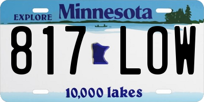 MN license plate 817LOW