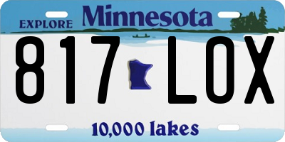 MN license plate 817LOX