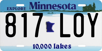 MN license plate 817LOY