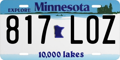 MN license plate 817LOZ
