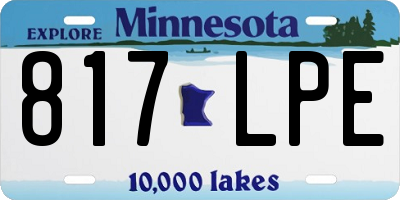 MN license plate 817LPE