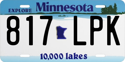 MN license plate 817LPK