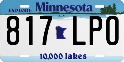 MN license plate 817LPO