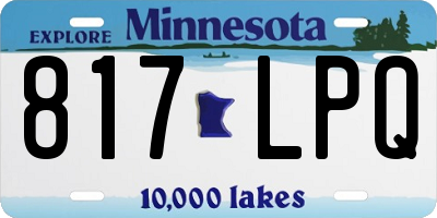 MN license plate 817LPQ