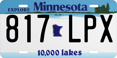 MN license plate 817LPX