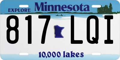 MN license plate 817LQI