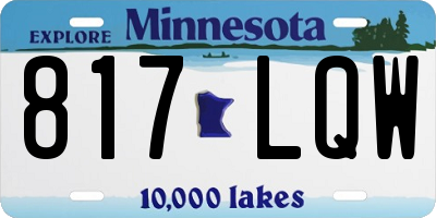 MN license plate 817LQW