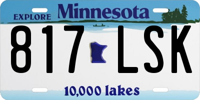 MN license plate 817LSK